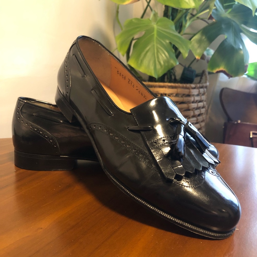 Vintage 1980s Salvatore Ferragamo Slip On Tassel Kiltie Loafers